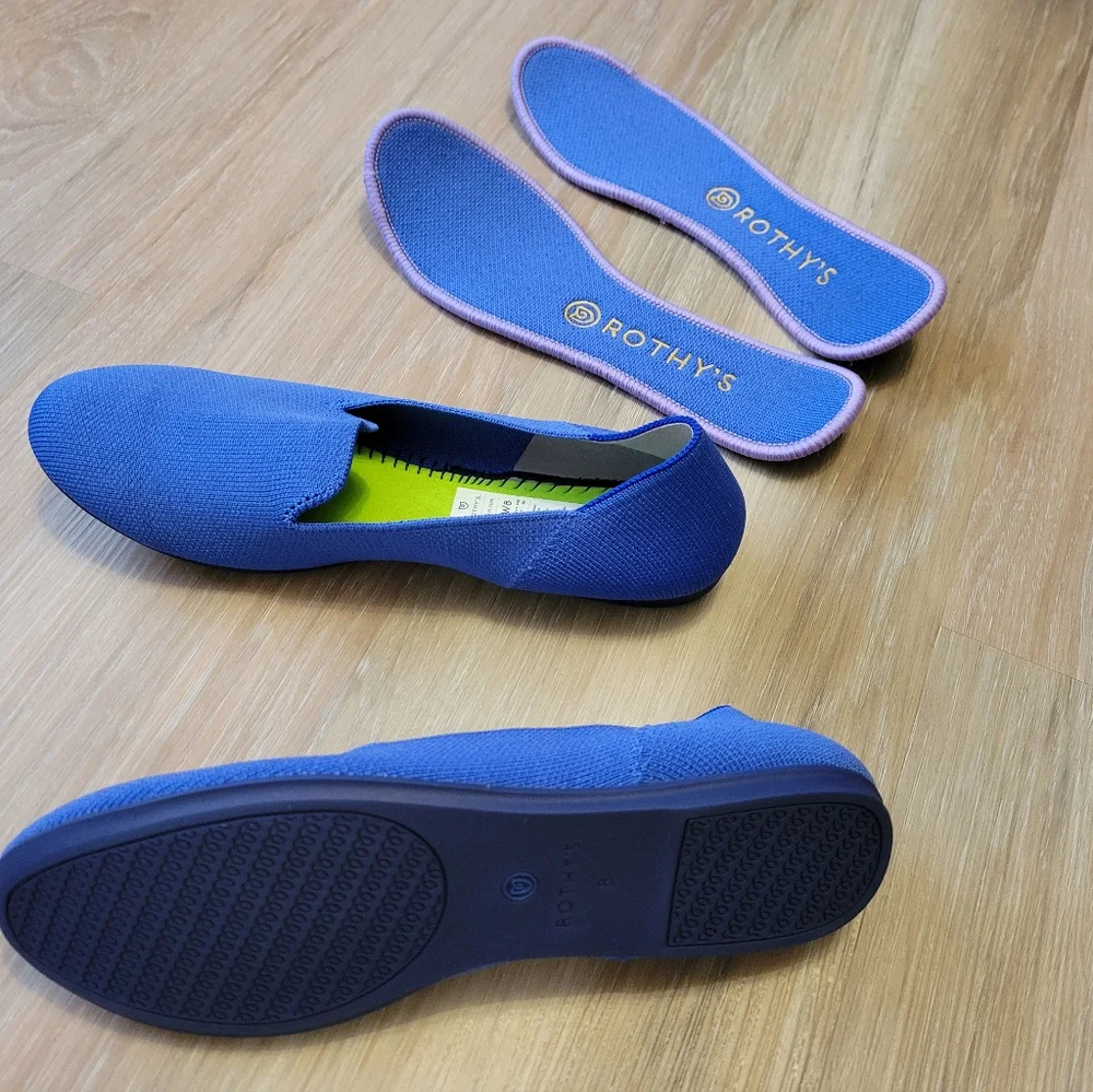 🥿Rothy’s The Loafer, Round Toe, Flat Ballet, Knit Blue, Size 8, Women's - Picture 4 of 4